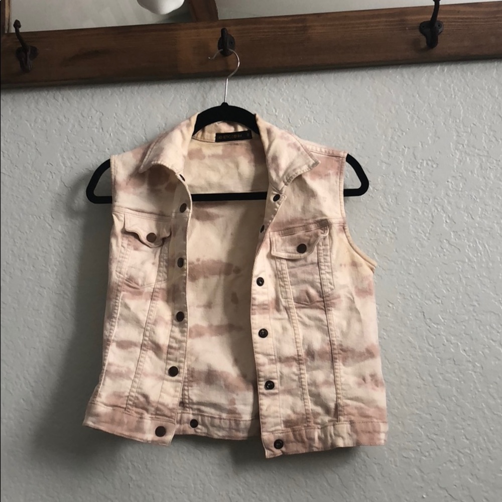 Tie dye denim vest by genetic denim Size Small